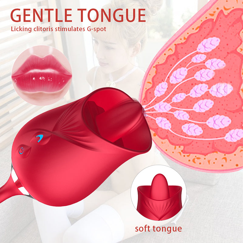 Love Rose Vibrator with Tongue
