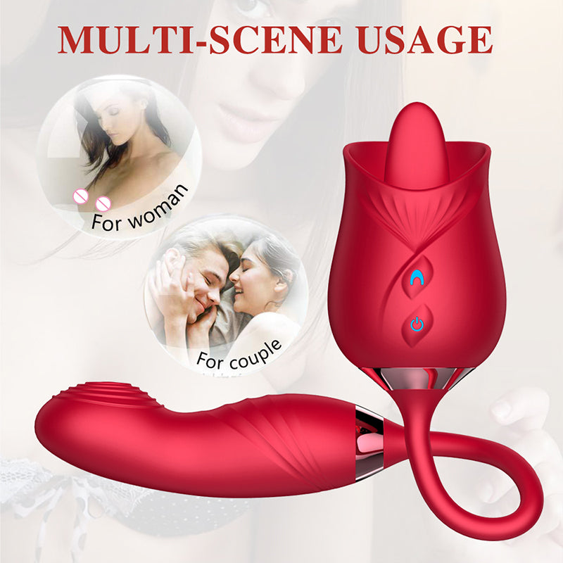 Love Rose Vibrator with Tongue