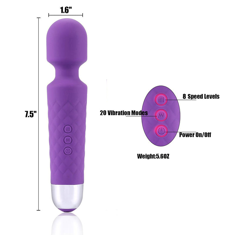 Hex Silicone Pleasure Wand - Purple