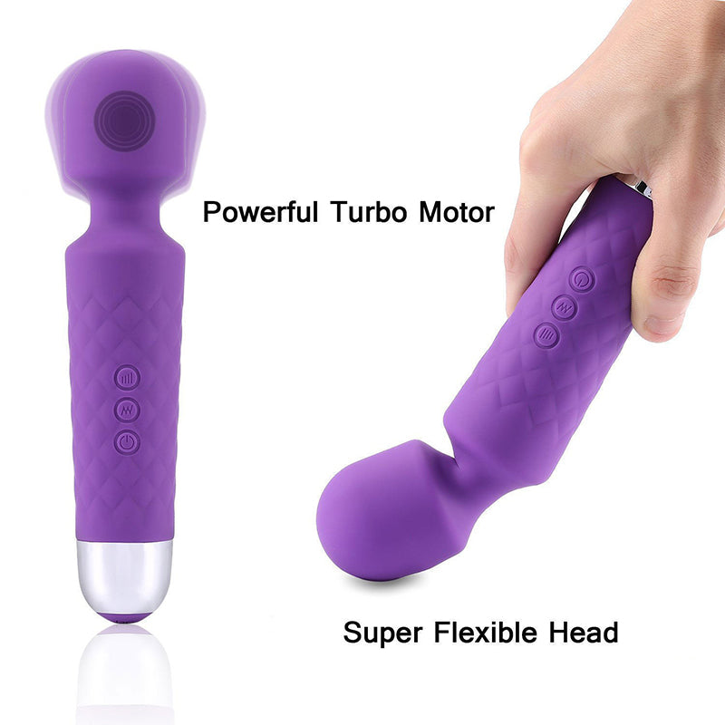 Hex Silicone Pleasure Wand - Purple