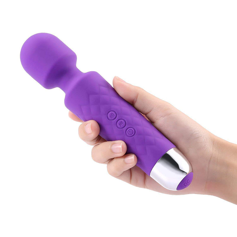 Hex Silicone Pleasure Wand - Purple
