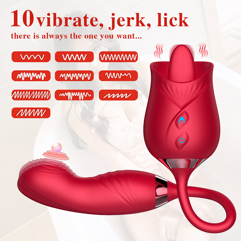 Love Rose Vibrator with Tongue