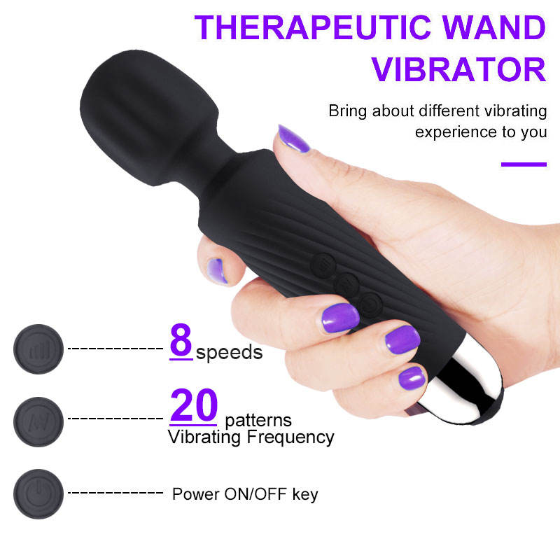 Striped Silicone Pleasure Wand - Purple