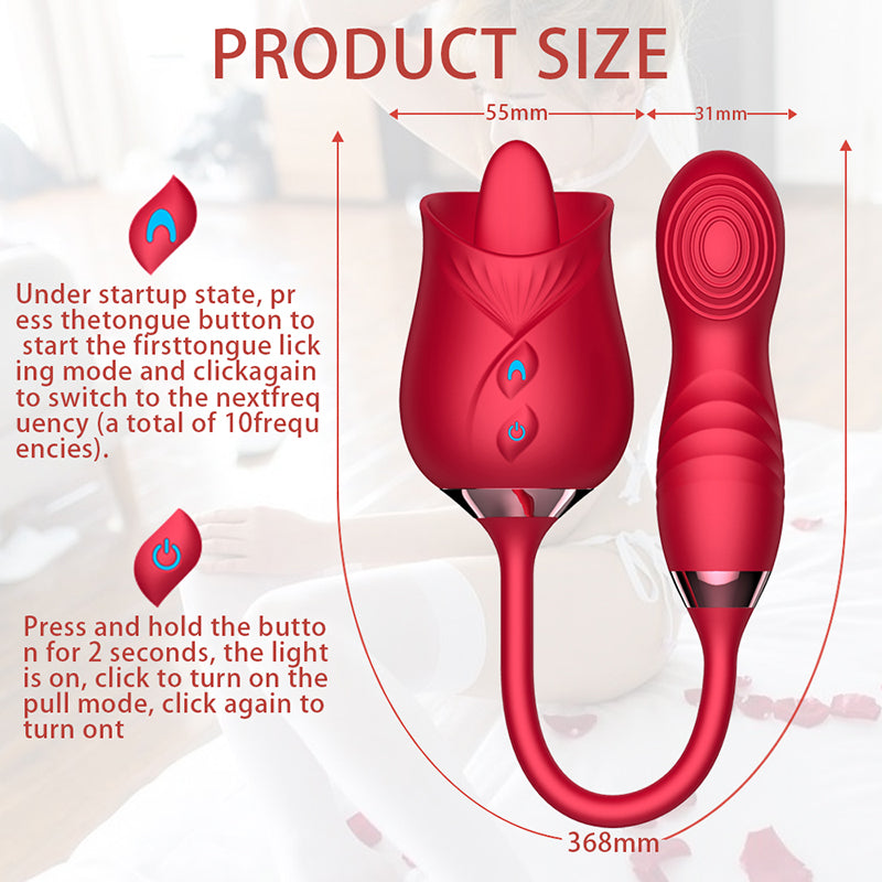 Love Rose Vibrator with Tongue