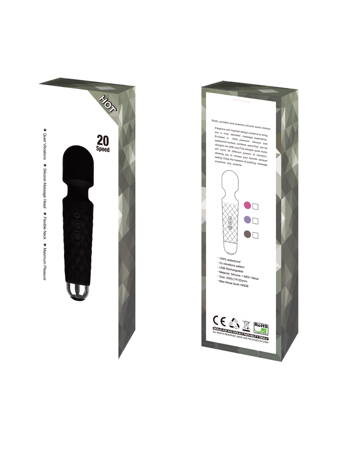 Hex Silicone Pleasure Wand - Purple