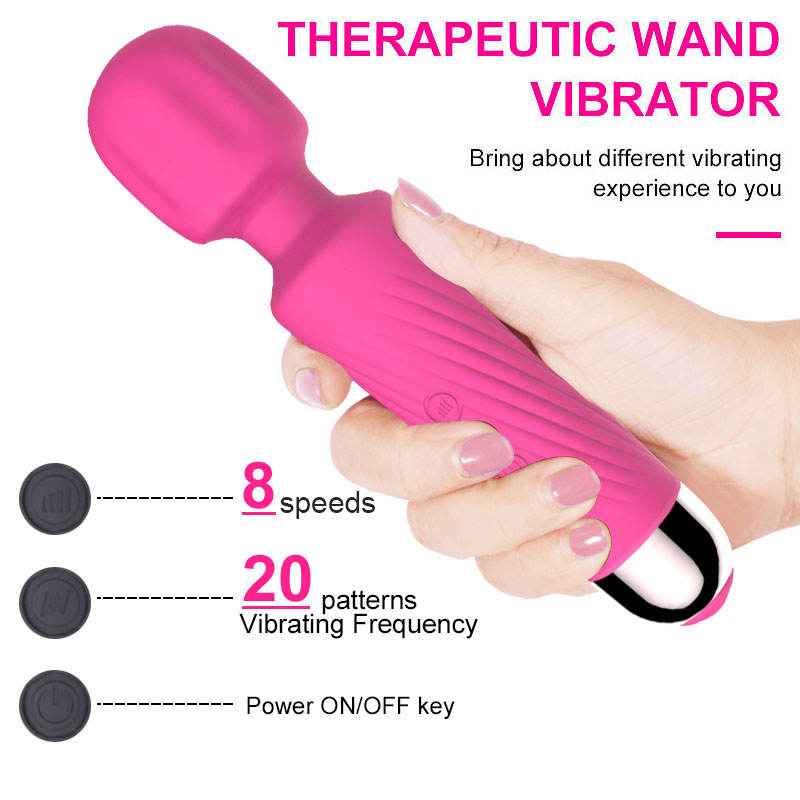 Striped Silicone Pleasure Wand - Purple