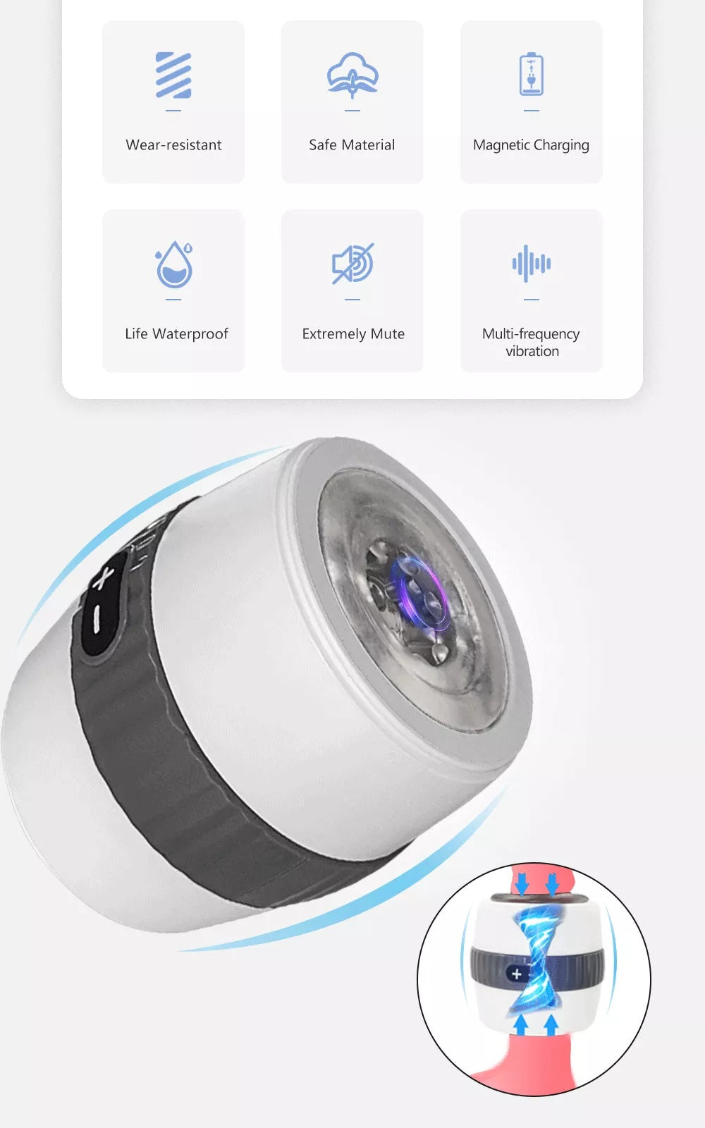 XIAER - 3 in 1 Vibration Male Masturbator