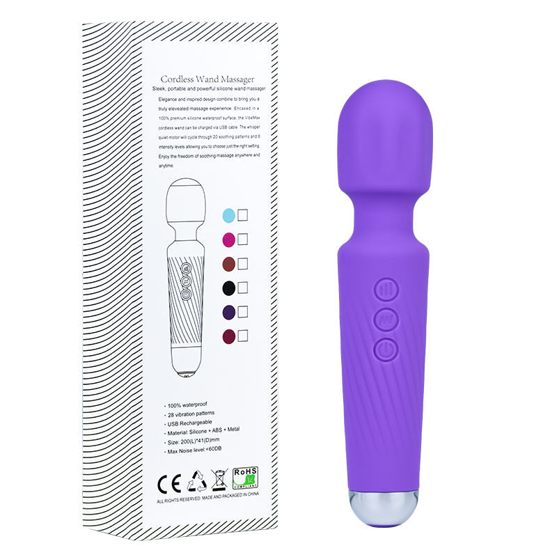 Striped Silicone Pleasure Wand - Purple