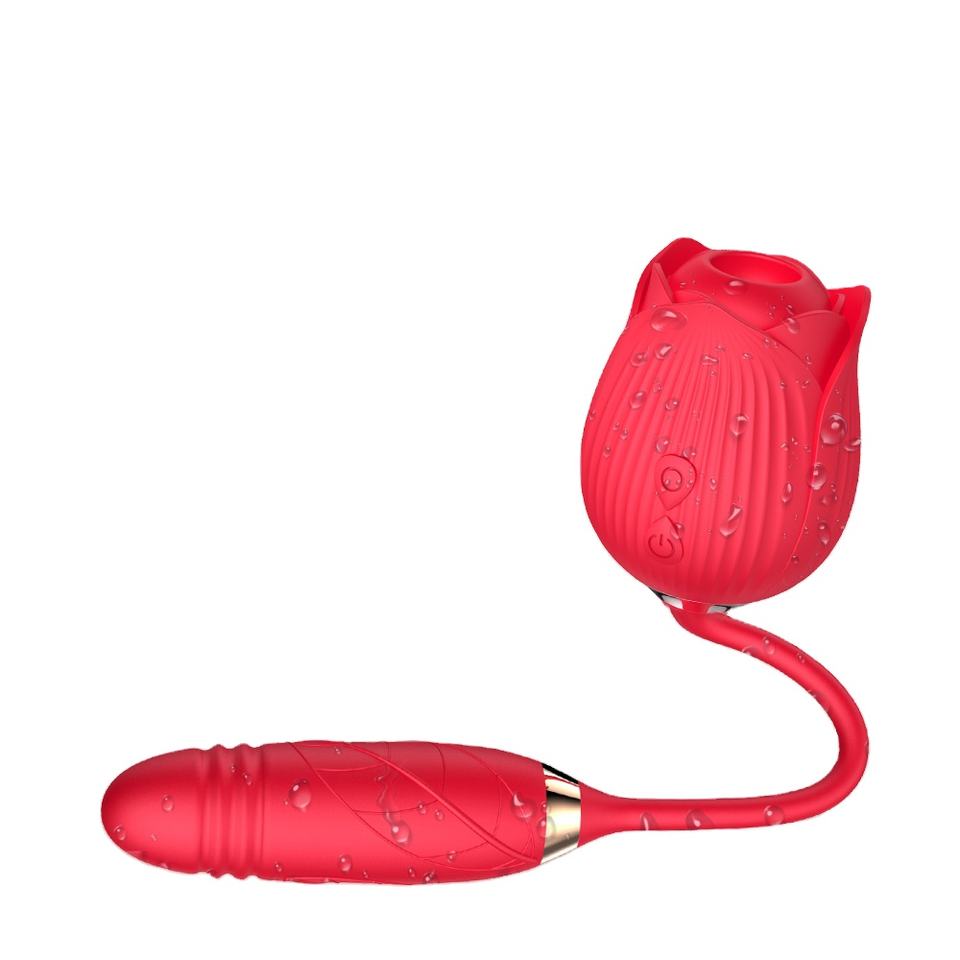 Love Rose Sucking Vibrator With Thrusting Dildo
