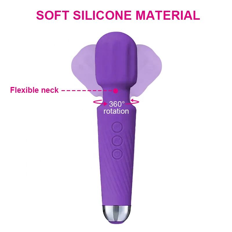 Striped Silicone Pleasure Wand - Purple
