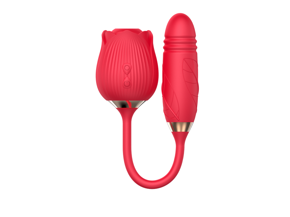 Love Rose Sucking Vibrator With Thrusting Dildo