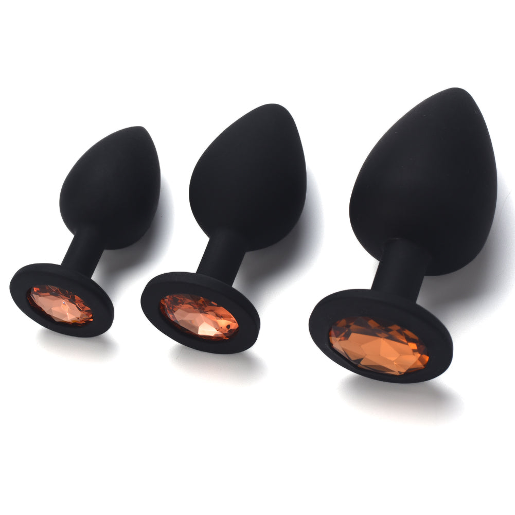 3pc Silicone Anal Plug Set - 100% Waterpoof