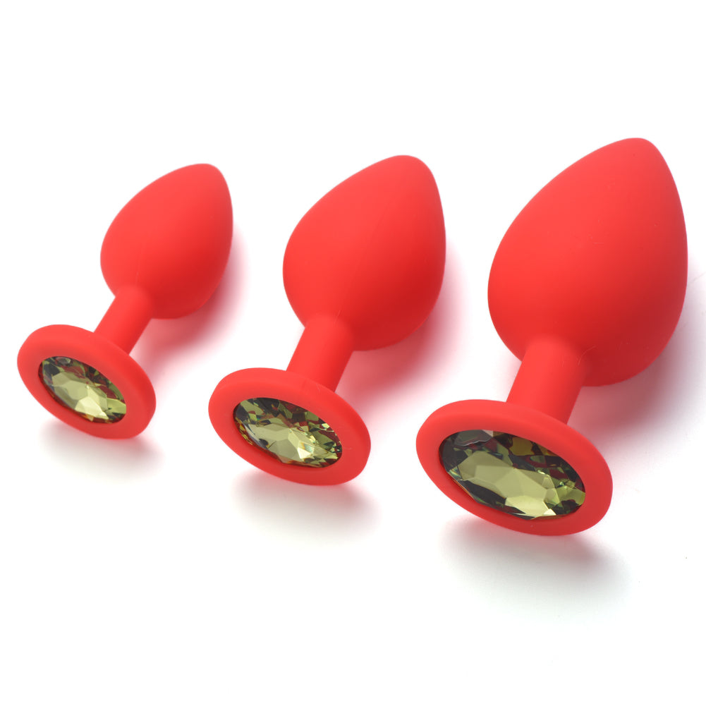 3pc Silicone Anal Plug Set - 100% Waterpoof