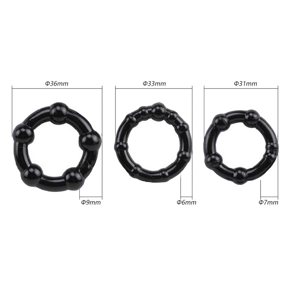 3pc Silicone Cock Rings Set