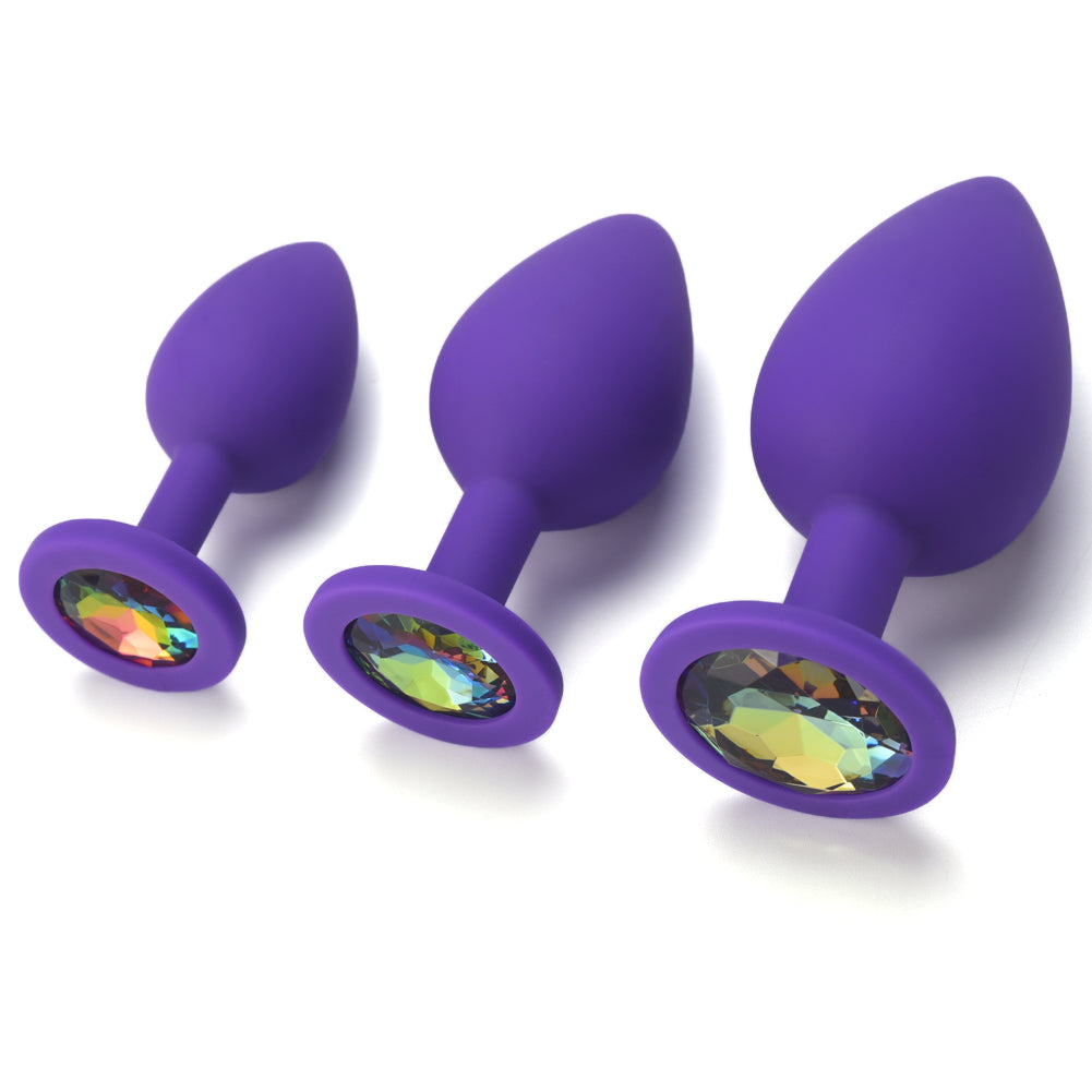 3pc Silicone Anal Plug Set - 100% Waterpoof